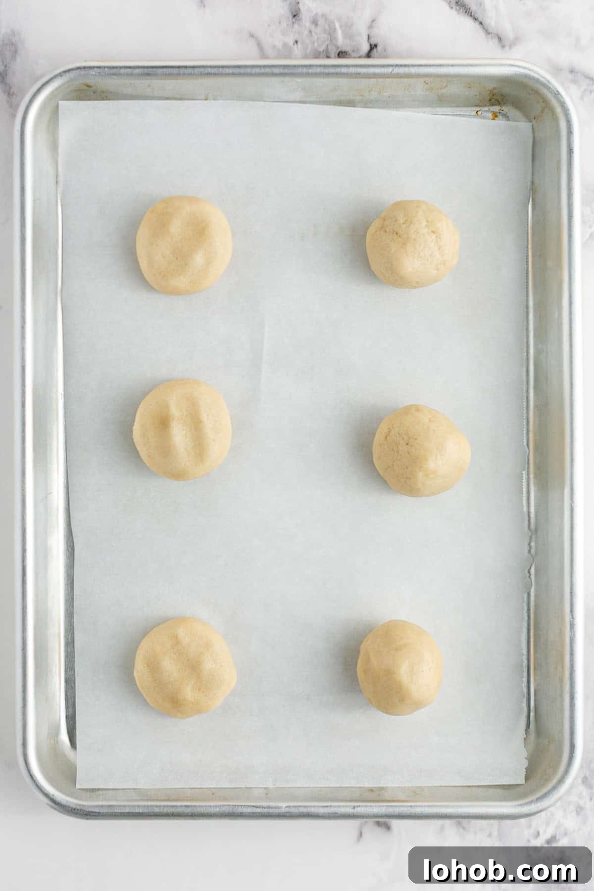 scooping dough