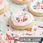 eggless soft frosted sugar cookies with sprinkles