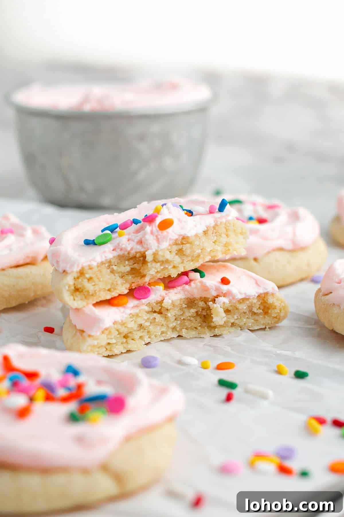 frosted cookies closeup