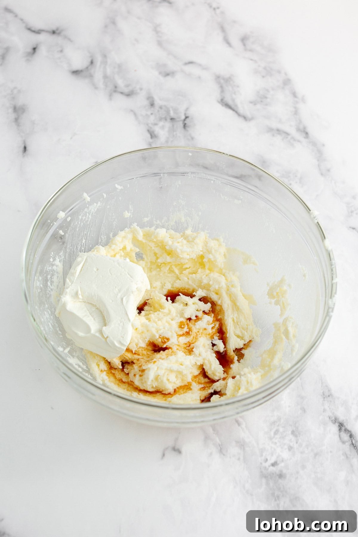 adding cream cheese