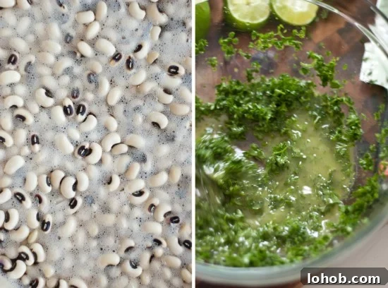 black-eyed peas and parsley