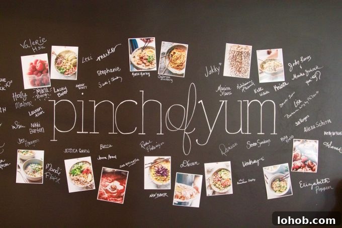 Food Photography Workshop at Pinch of Yum Studios: Shoot Stunning Dishes 2 Tasty Food Photography Workshop: Pinch of Yum Studios chalkboard