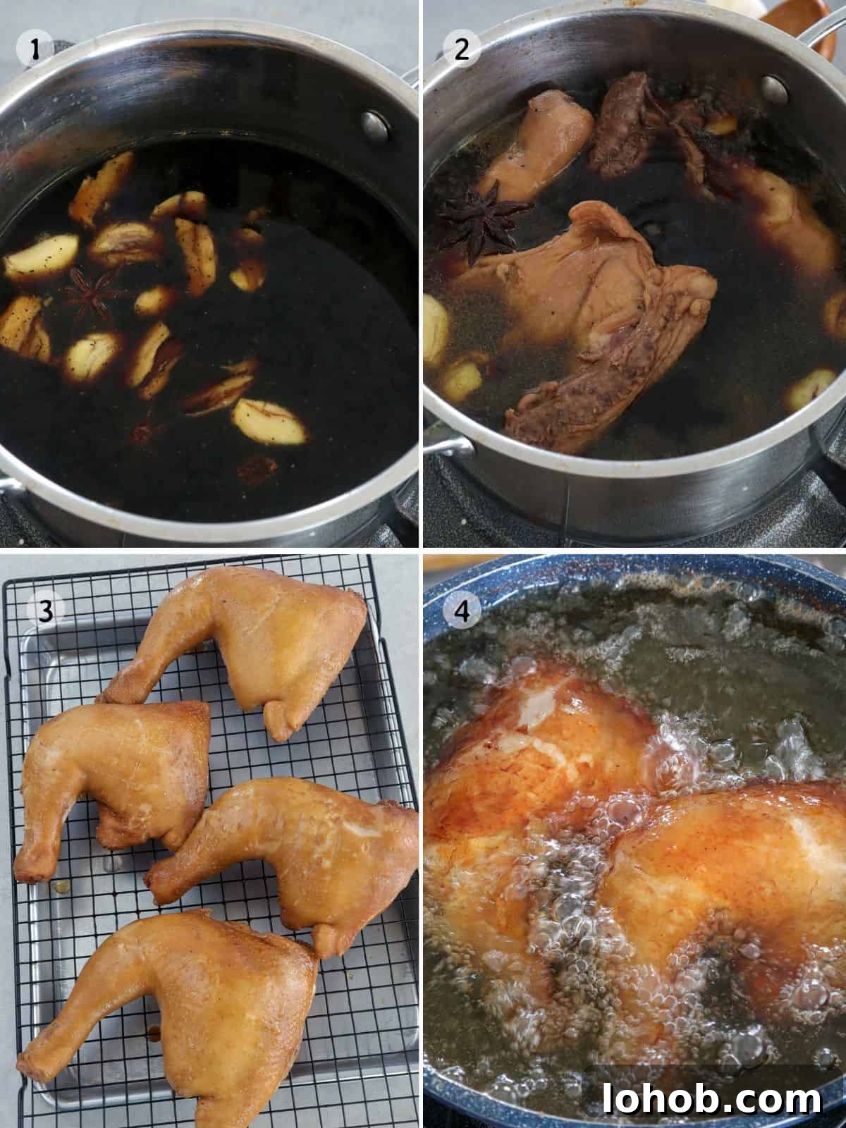 Crispy Soy-Glazed Chicken Recipe for Crunchy, Savory Skin 4 making crispy soy chicken.