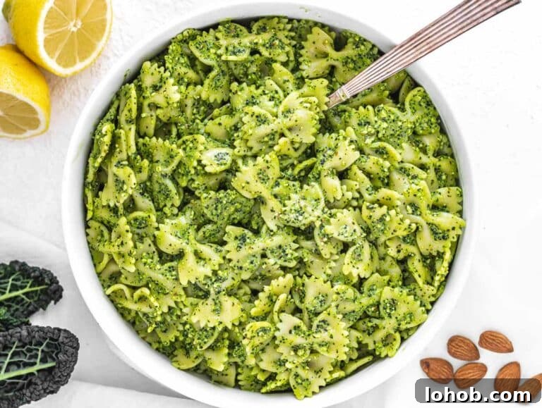 Kale Pesto Recipe: Vibrant Sauce for Pasta, Sandwiches & More 24 Kale Pesto with bow tie pasta