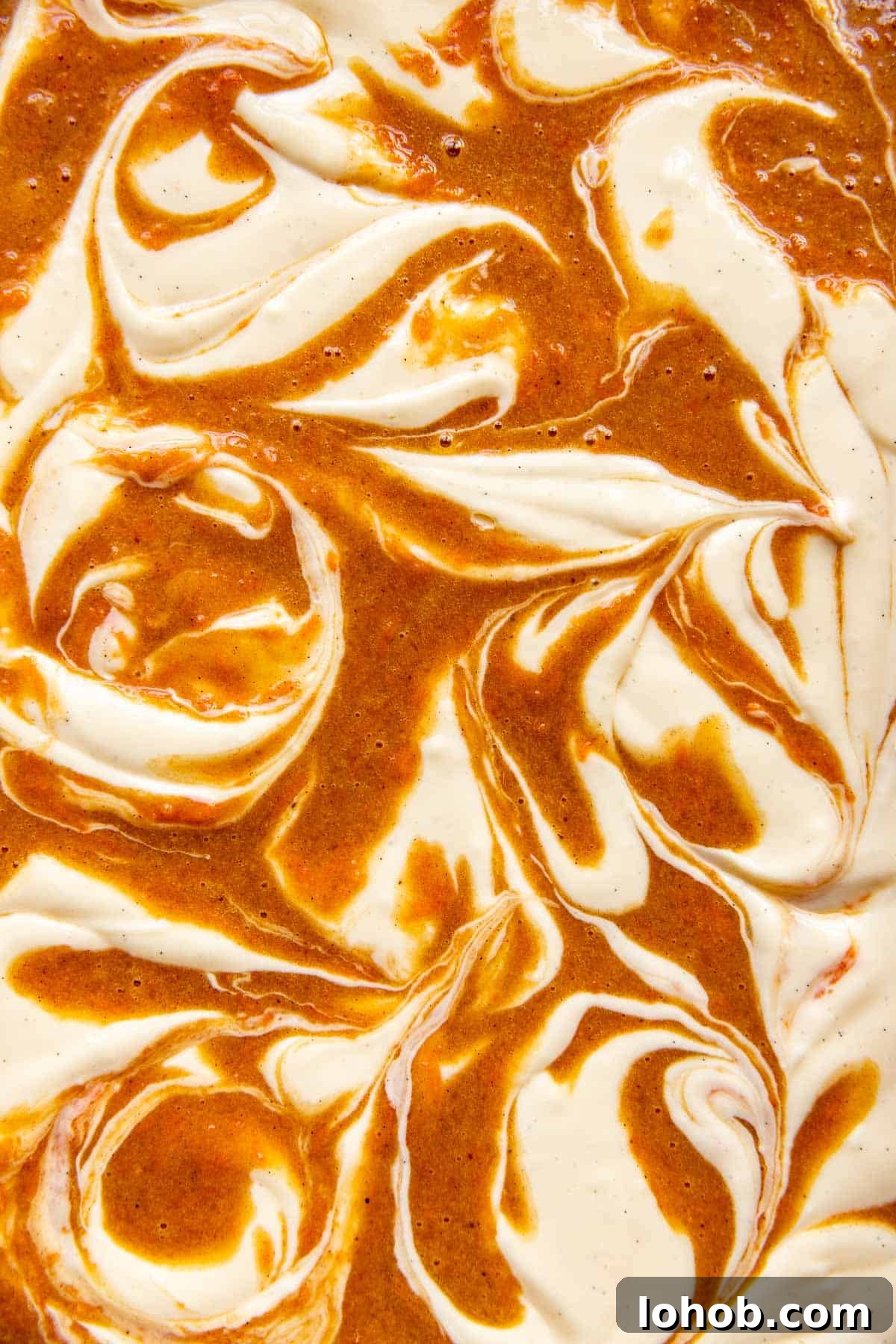carrot cake and cheesecake swirled together. 