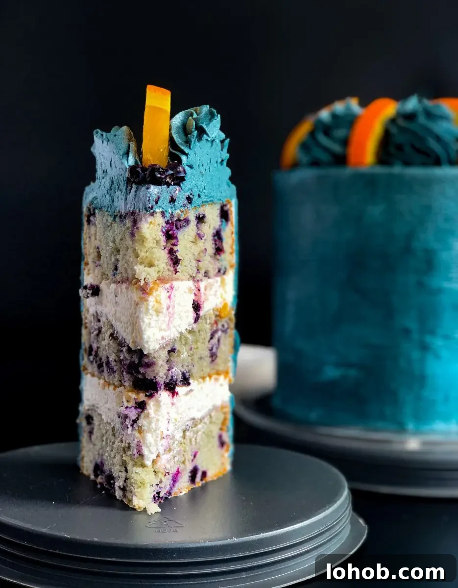 Blueberry Wine and Marmalade Cake Recipe 4 Blueberry wine cake layers and marmalade buttercream