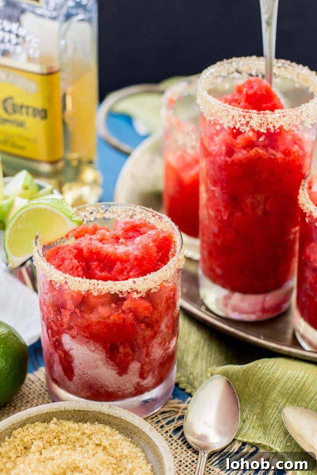 Strawberry margarita granitas! They're like Margarita slushies -- so good!