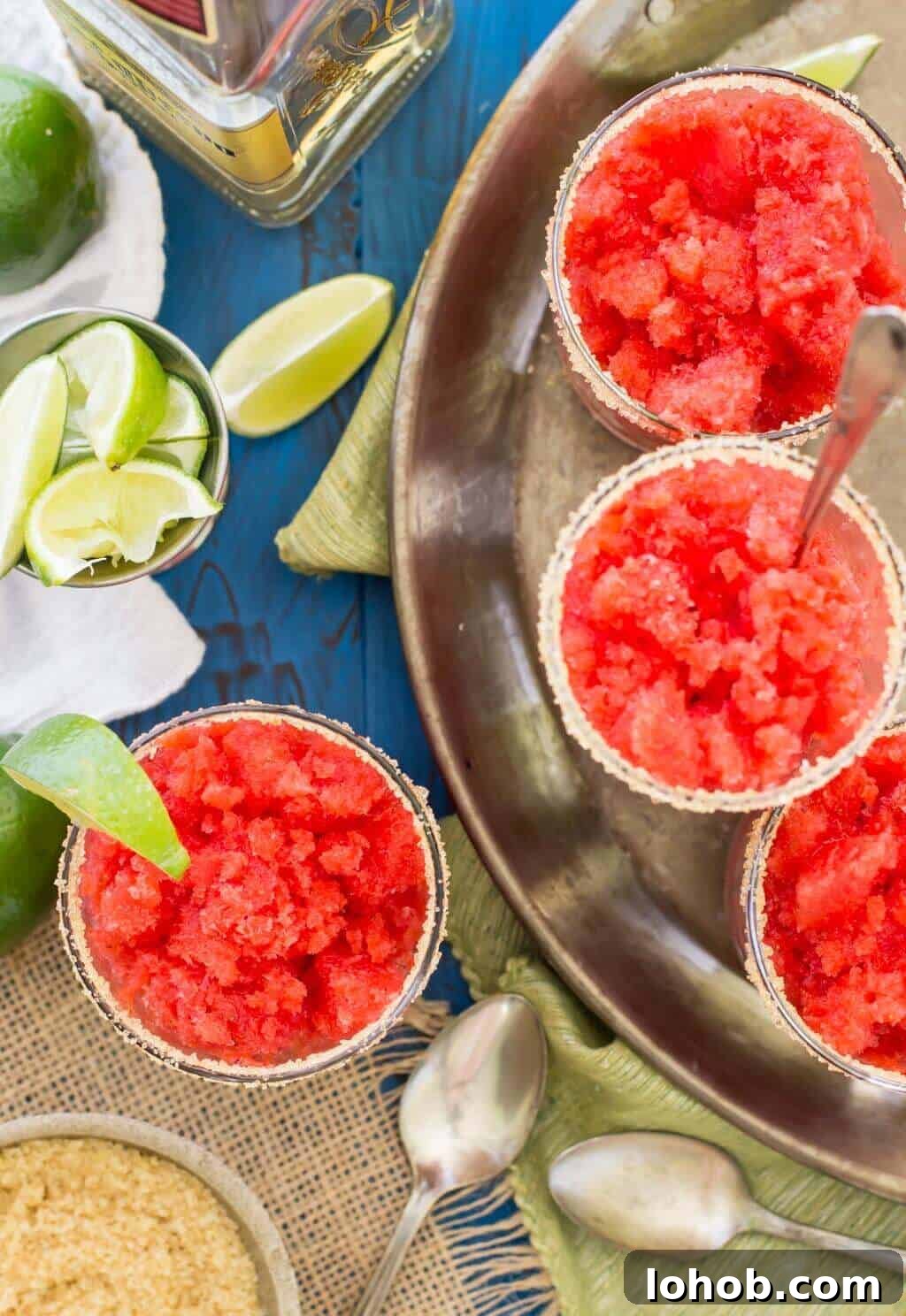 Strawberry margarita granitas! They're like Margarita slushies -- so good!