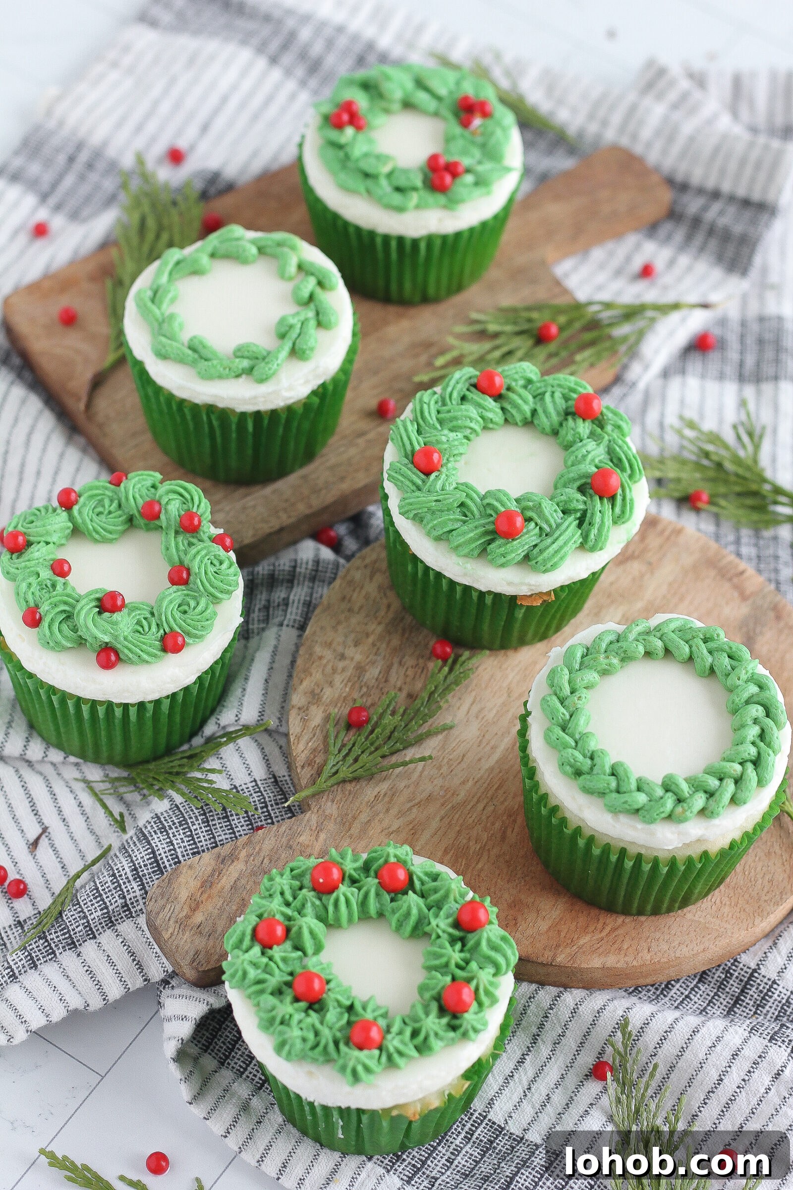 Green and white buttercream