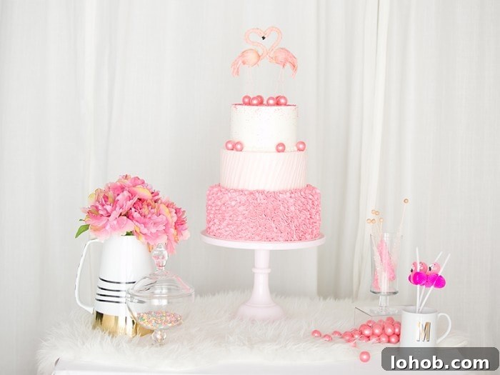 Flamingo-Themed Party Ideas and Decorations 2 Modern-White-Chic-Dessert