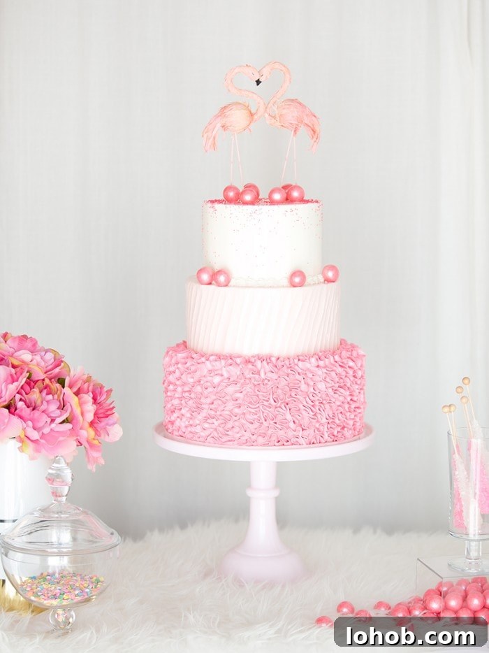 Flamingo-Themed Party Ideas and Decorations 9 flamingo-wedding-cake