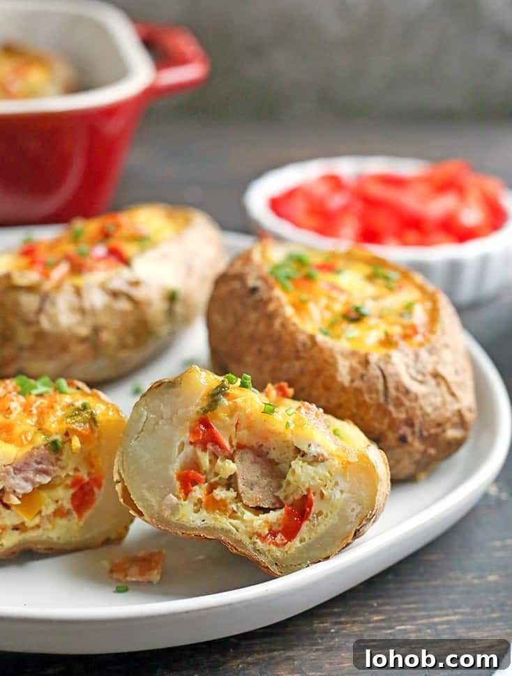 Whole30 Paleo Egg and Potato Breakfast Boats 6 These Paleo Whole30 Egg Potato Boats are a fun and filling breakfast. Packed with sausage, peppers, green onions and of course eggs. They are gluten free, dairy free, and low FODMAP.