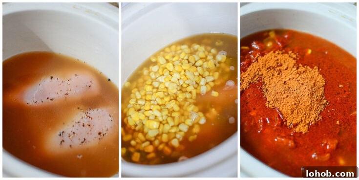 Steps to make chicken taco soup