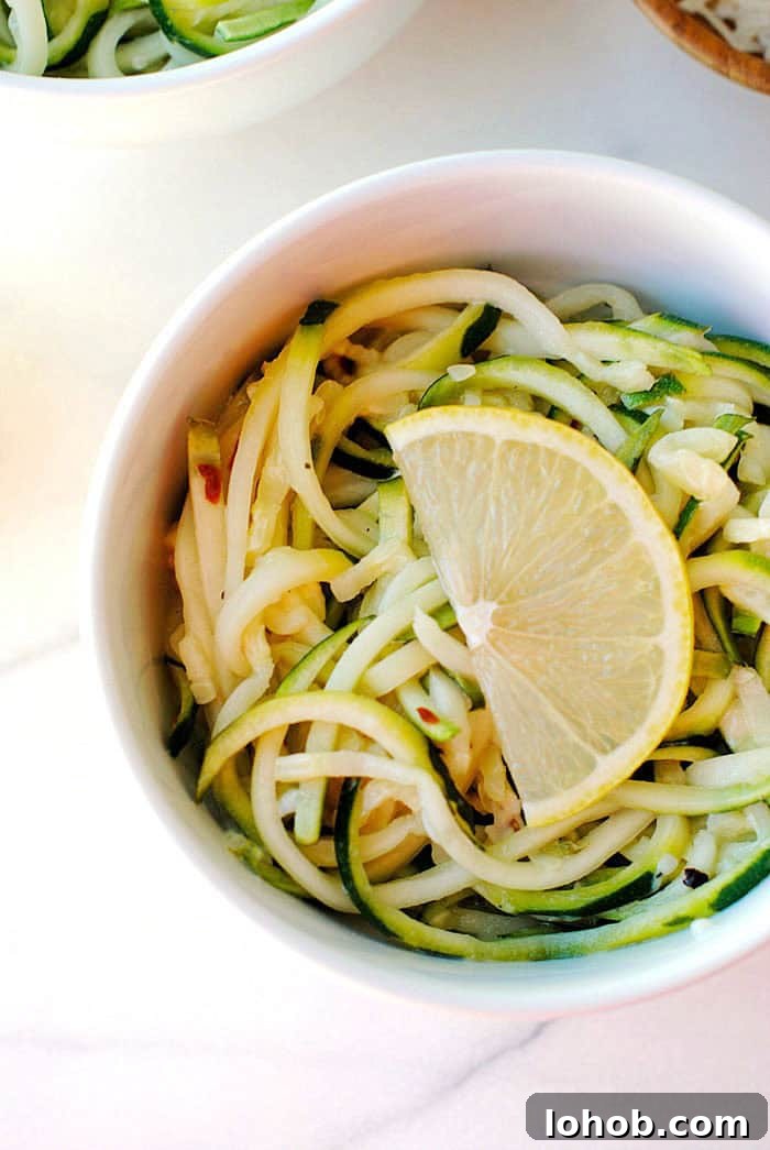 Lemon-Garlic Zucchini Noodles