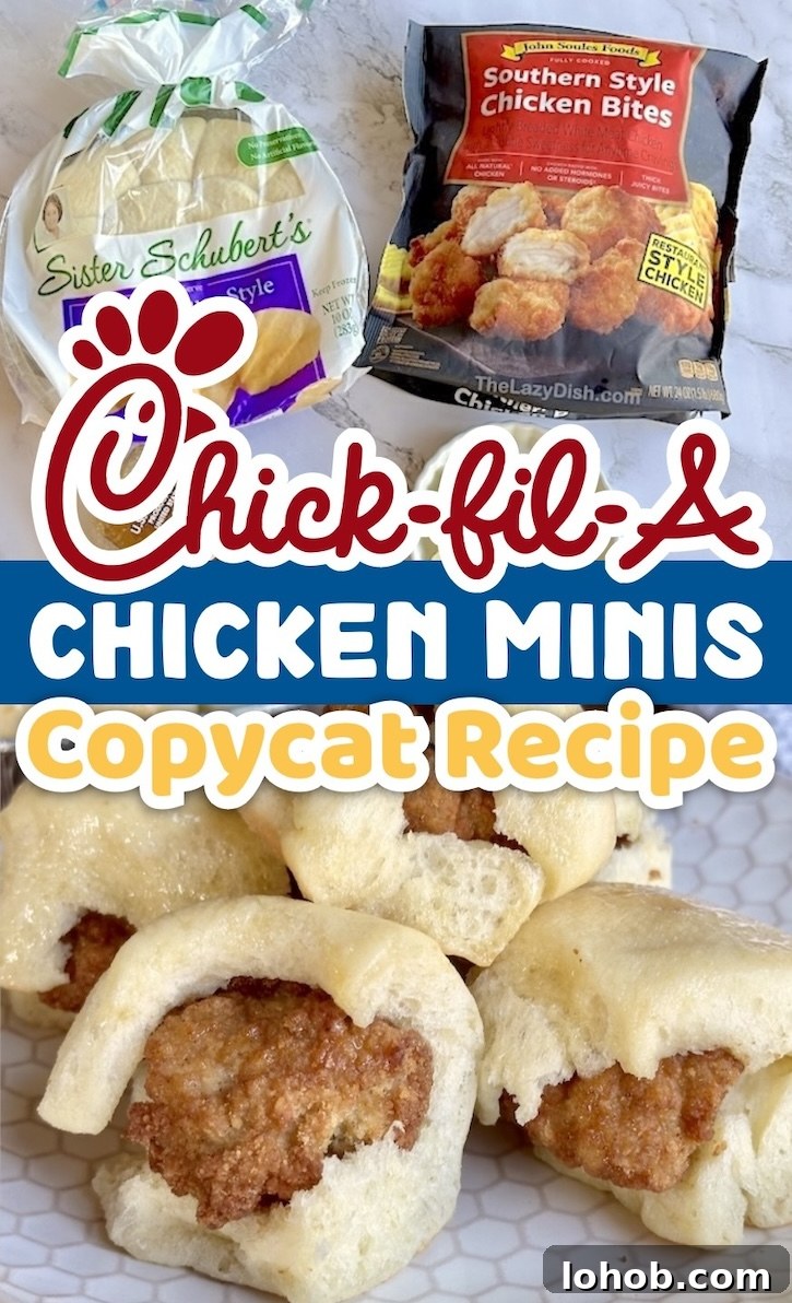 Chick-fil-A Chicken Minis Copycat Recipe — Soft, Tender Bites 17 If you're looking for fun breakfast ideas to make, these homemade chicken minis are a huge hit with my picky kids! This copycat Chickfila recipe is super easy to make thanks to just a few frozen products. No reason to drive to pick up fast food when you can make it at home for cheaper.