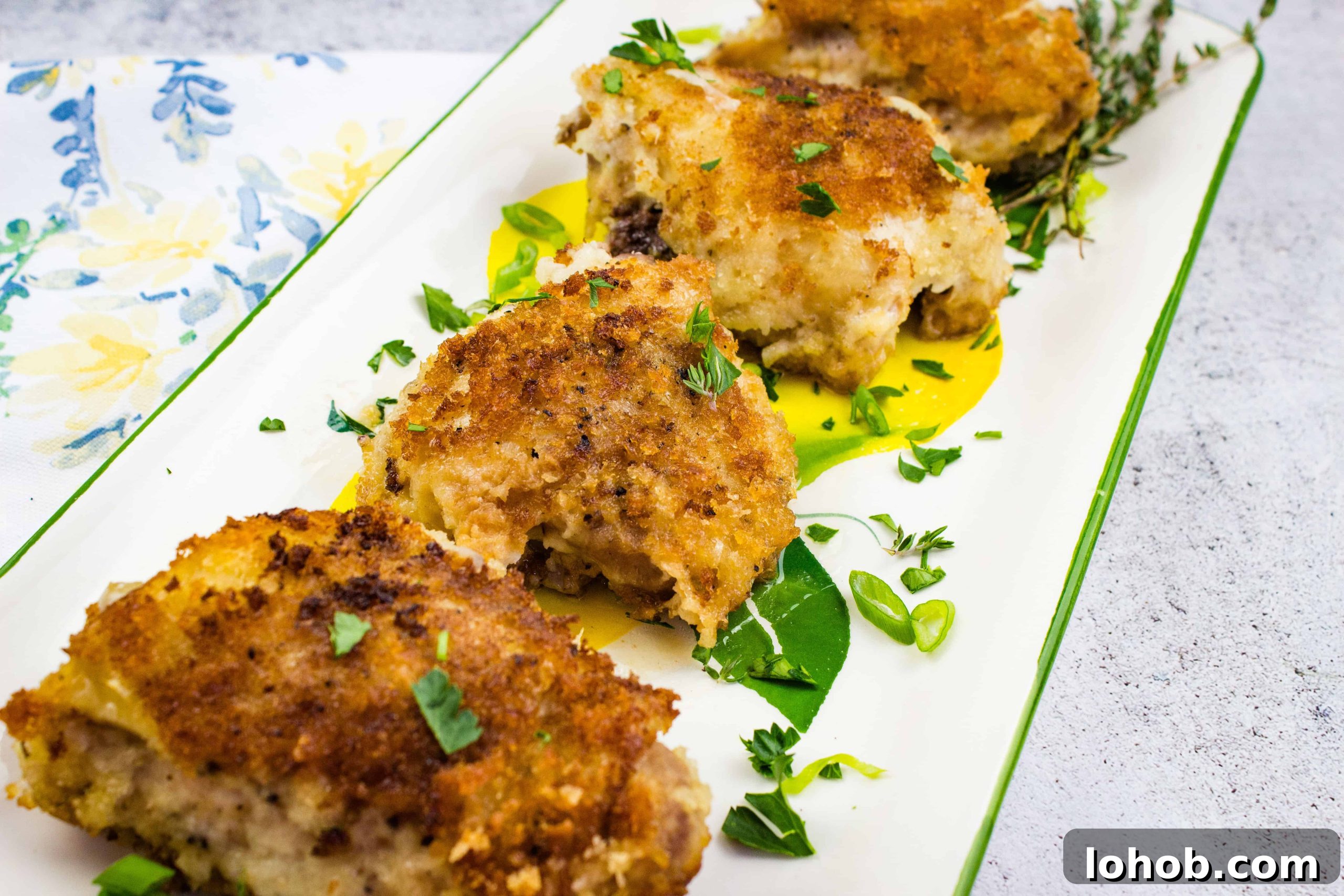 Oven Baked Chicken Thighs on a platter.