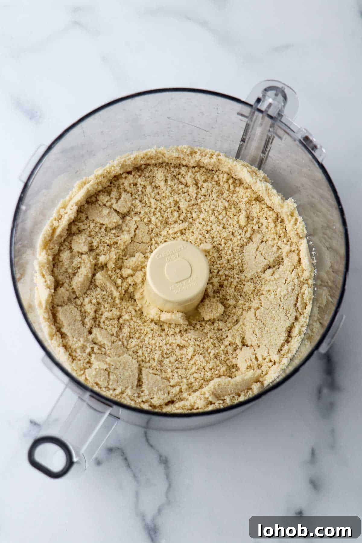 Ground almonds in a food processor.
