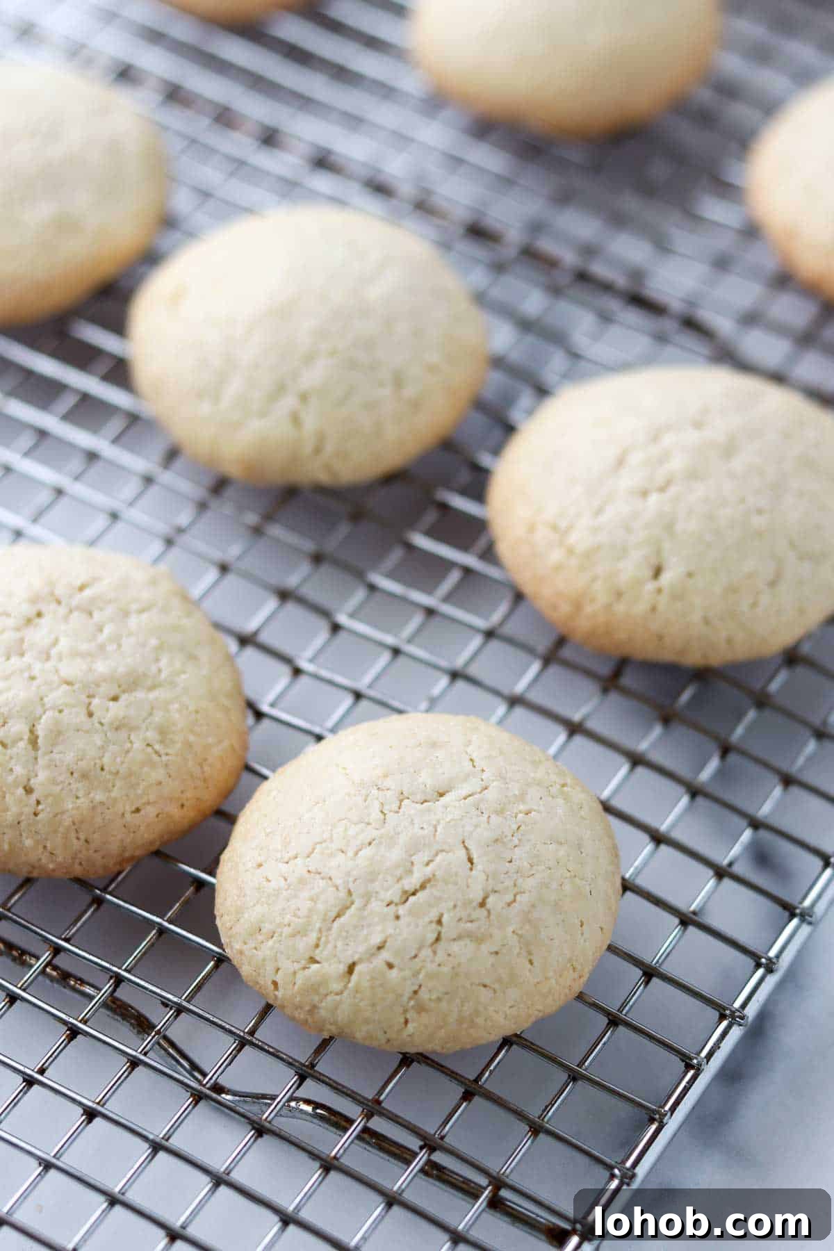 Easy Almond Macaroons on cooling rack.