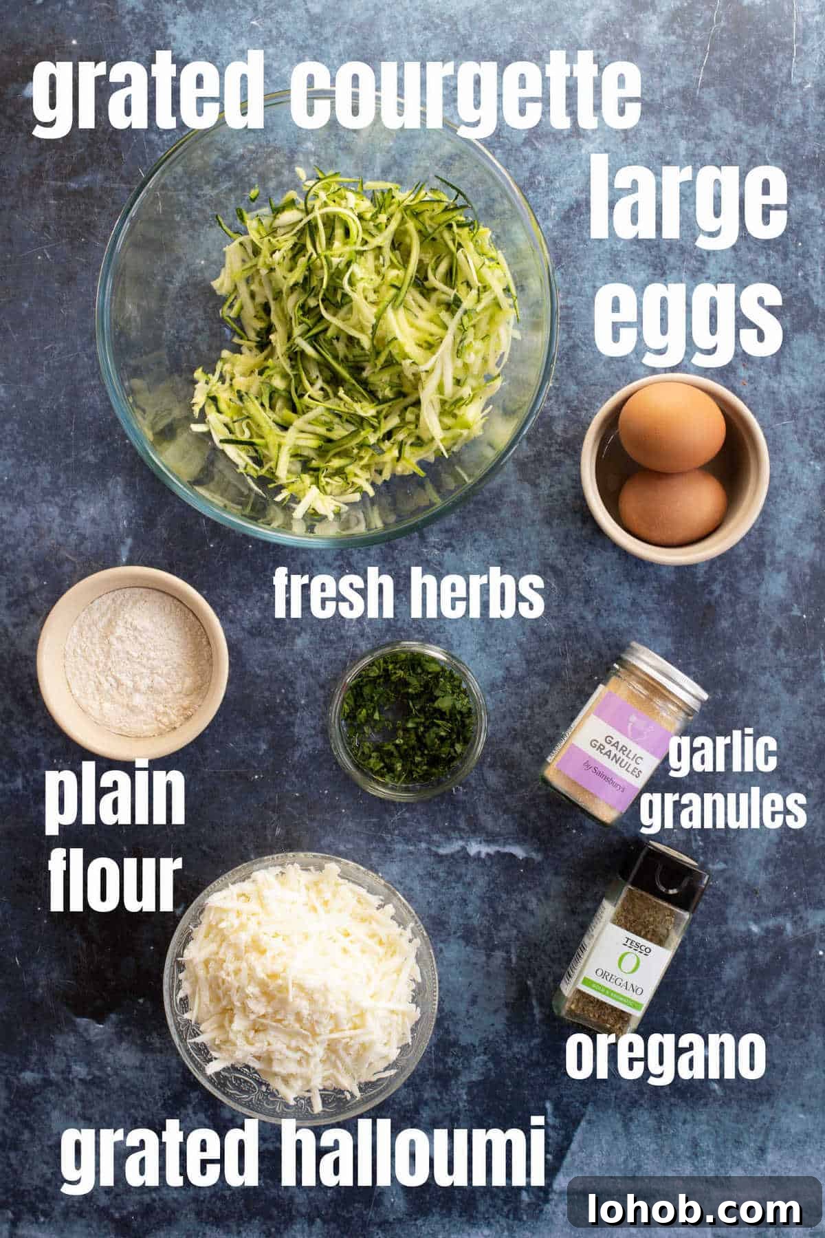 Cheesy Zucchini Fritters Recipe: Crispy Pan-Fried Rounds 3 Ingredients for courgette fritters.