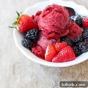 Strawberry blackberry sorbet