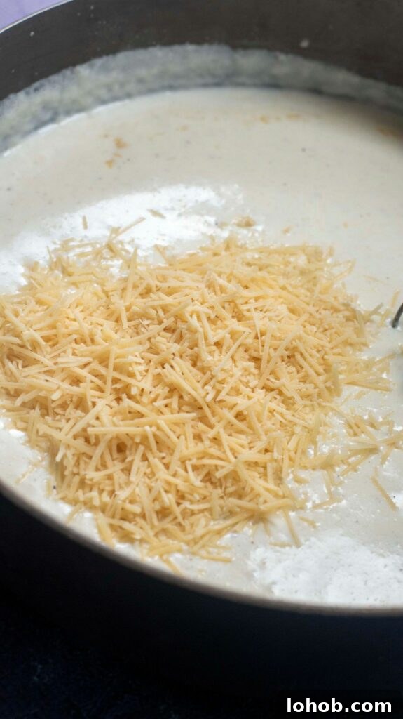 parmesan cheese in a roux