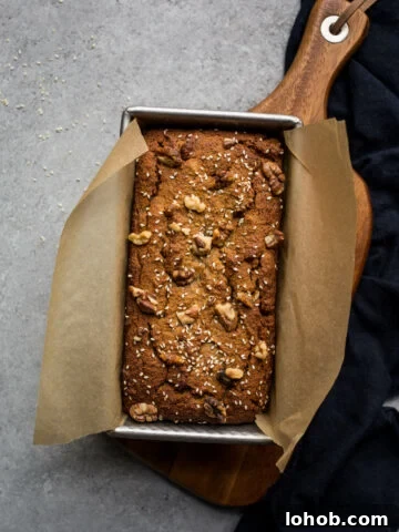 Gluten-Free Tahini Banana Bread (dairy-free, refined sugar-free) | saltedplains.com