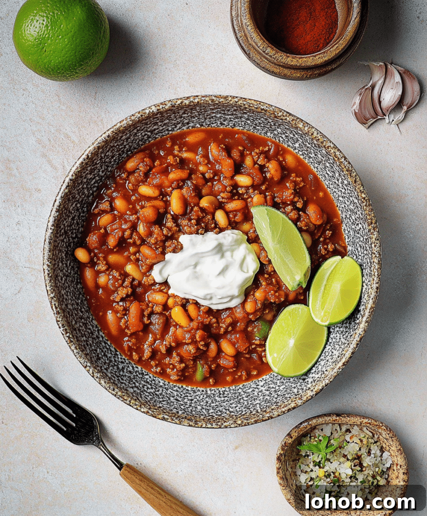 Hearty Vegan Chili Recipe with Rich Flavor and Simple Steps 4 Bowl of vegan chili with toppings