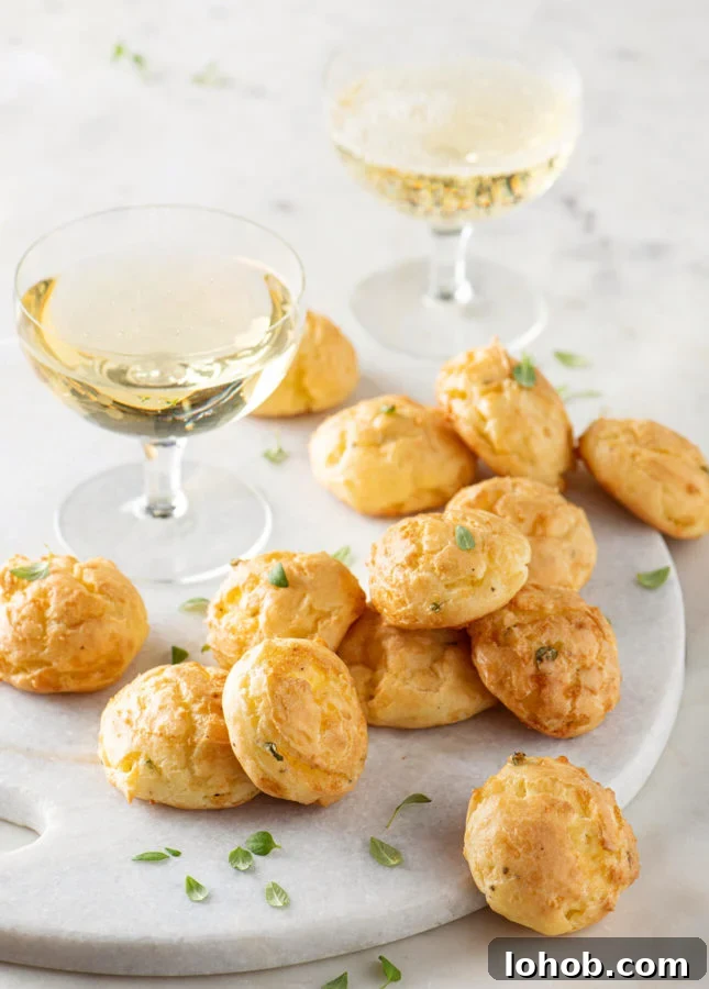 Champagne and Parmesan Gougères // FoodNouveau.com