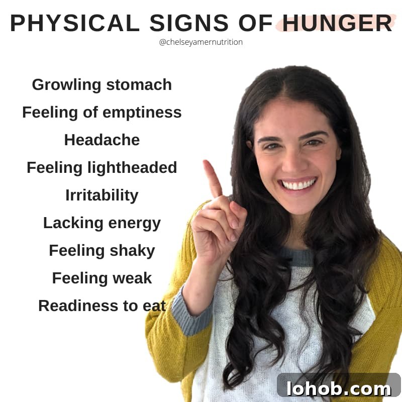 Physical signs of hunger