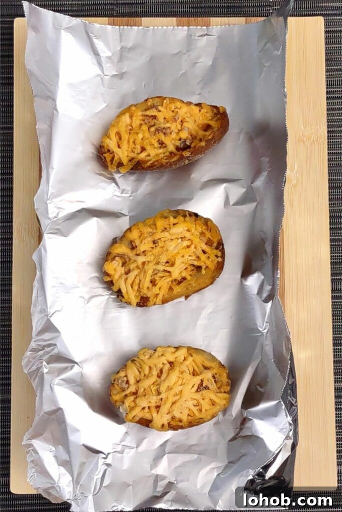 place frozen potato skins on aluminum foil