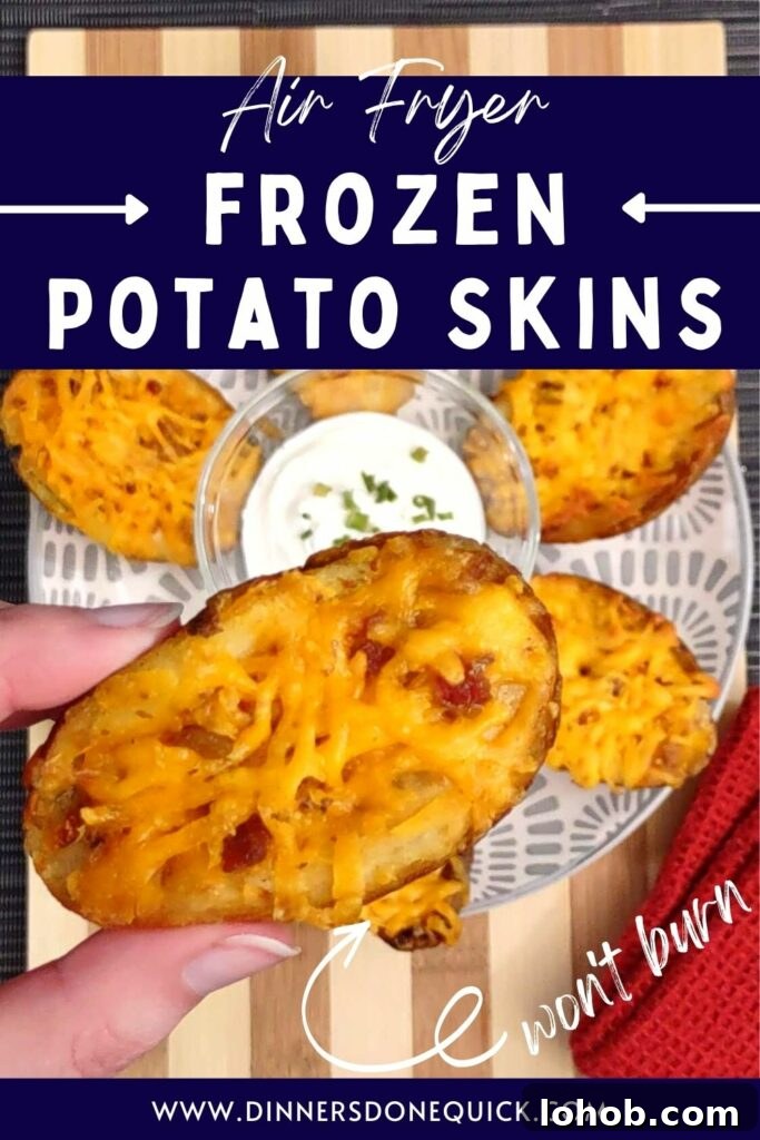 how to cook frozen potato skins in the air fryer dinnersdonequick pin