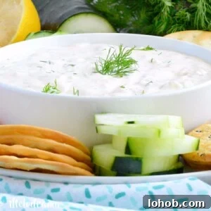 easy cucumber dill dip recipe with veggies