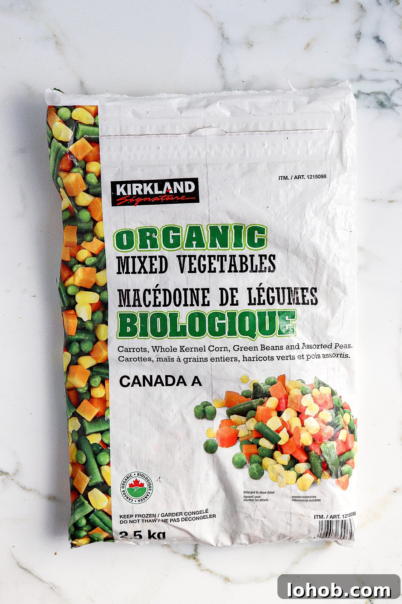 Air Fryer Frozen Vegetables: Quick Crispy Recipe 4 top down view of bag of frozen vegetables