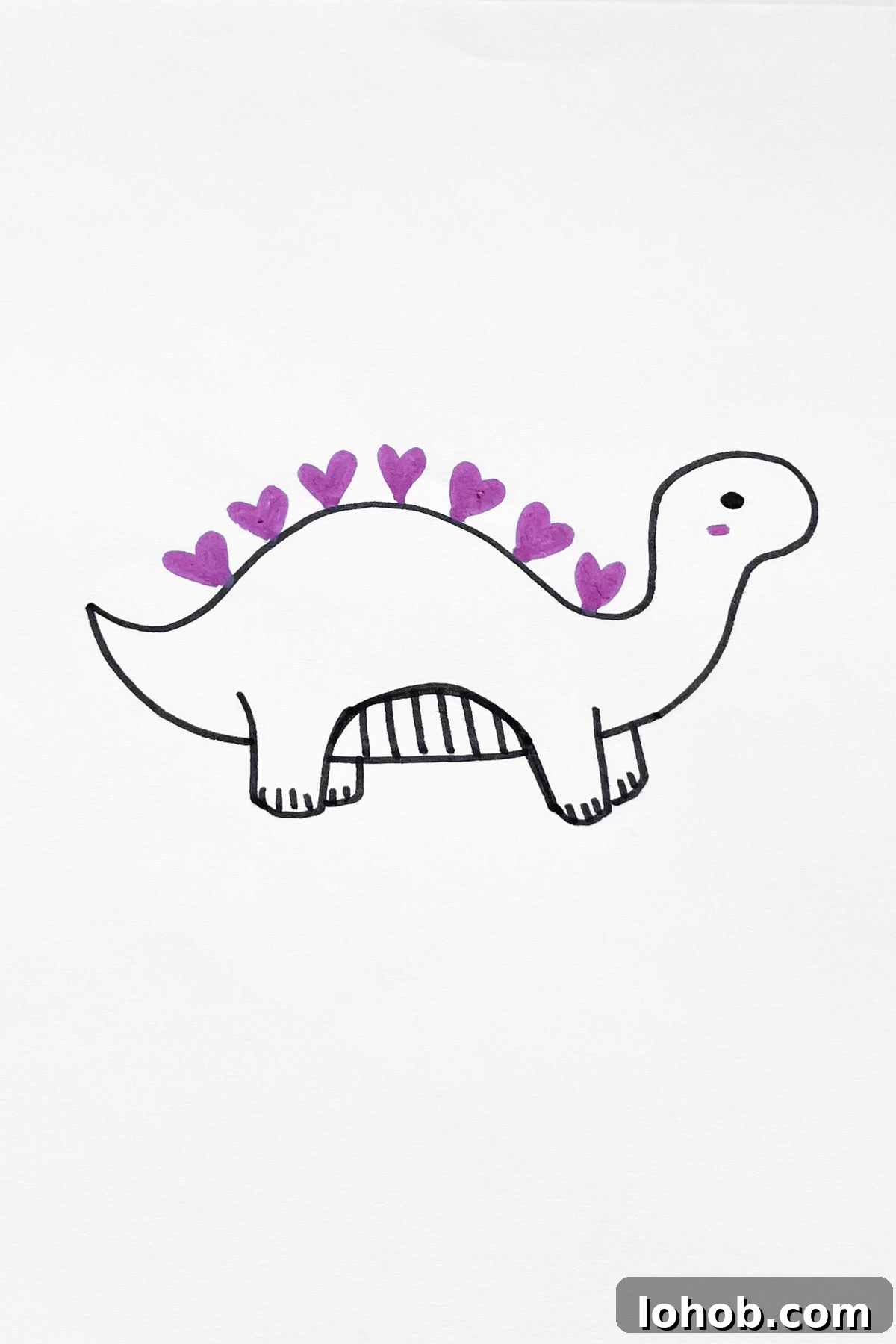 31 Adorable Dinosaur Drawing Ideas for Cute Sketches 12 Dinosaur Full Of Heart drawing
