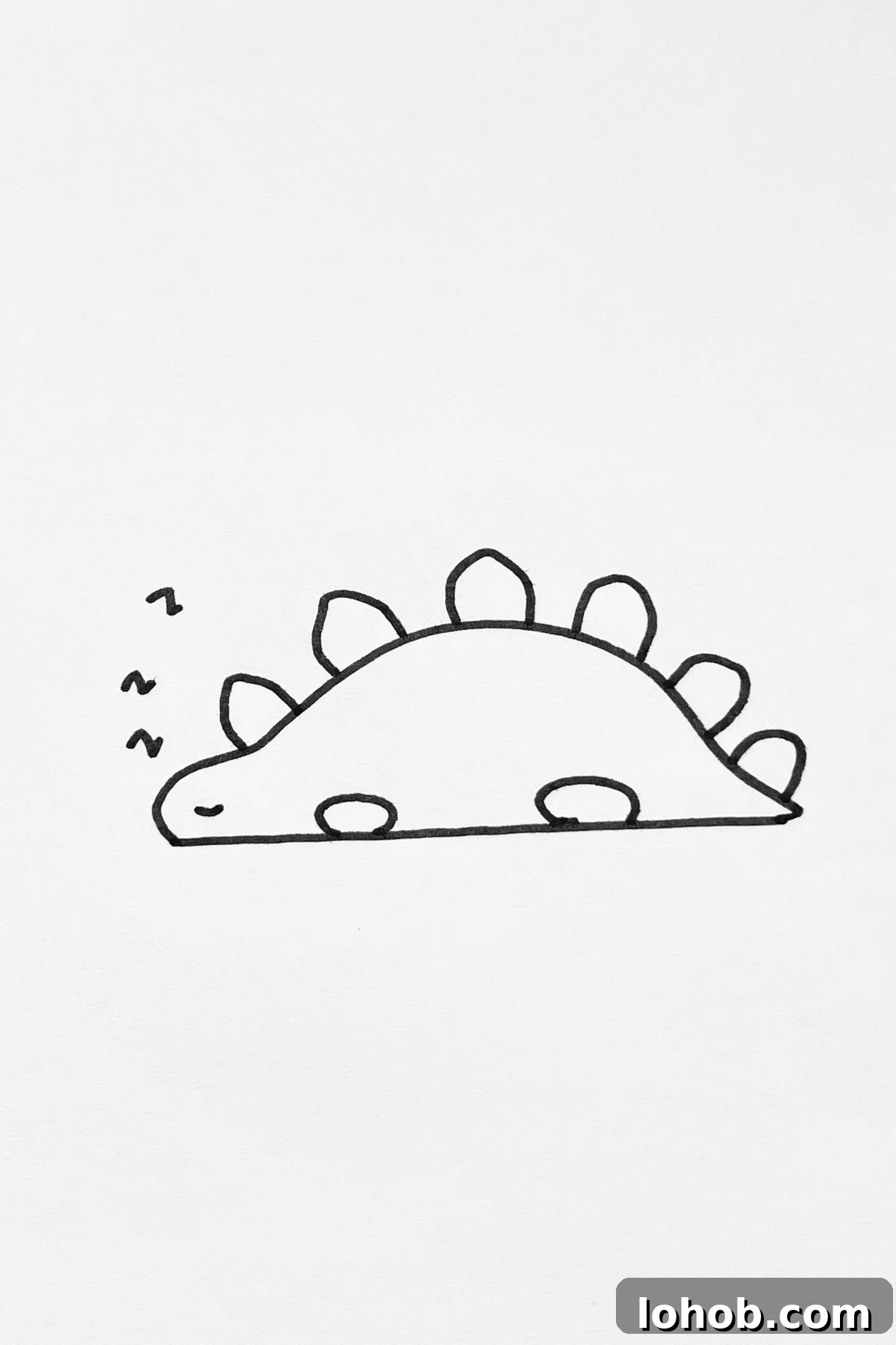 31 Adorable Dinosaur Drawing Ideas for Cute Sketches 16 Sleeping Dinosaur drawing
