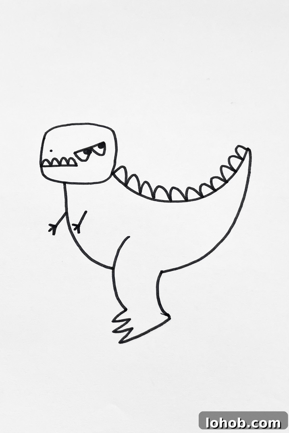 31 Adorable Dinosaur Drawing Ideas for Cute Sketches 20 Moody T-Rex drawing