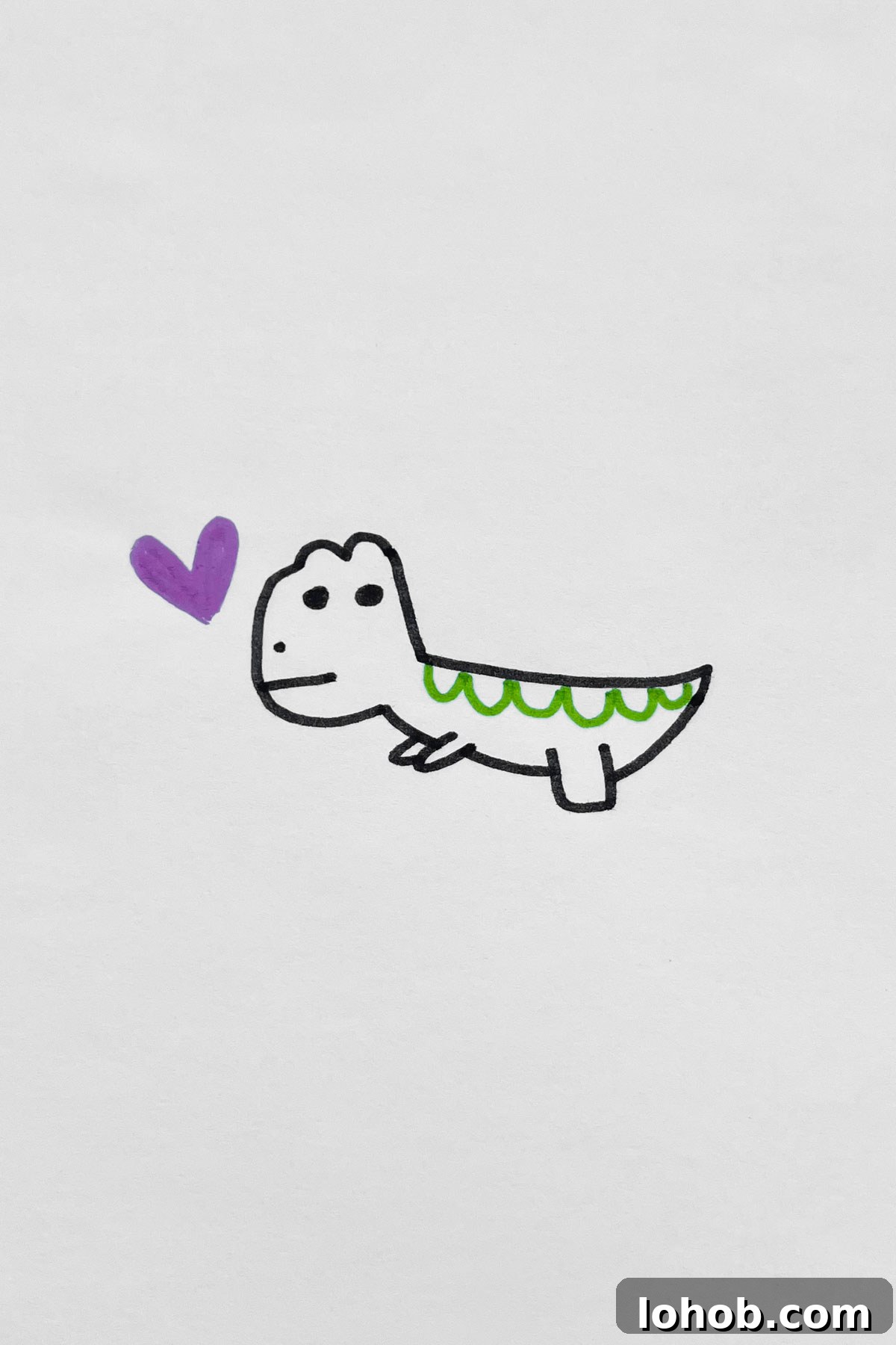 31 Adorable Dinosaur Drawing Ideas for Cute Sketches 21 Little Dinosaur In Big Love drawing