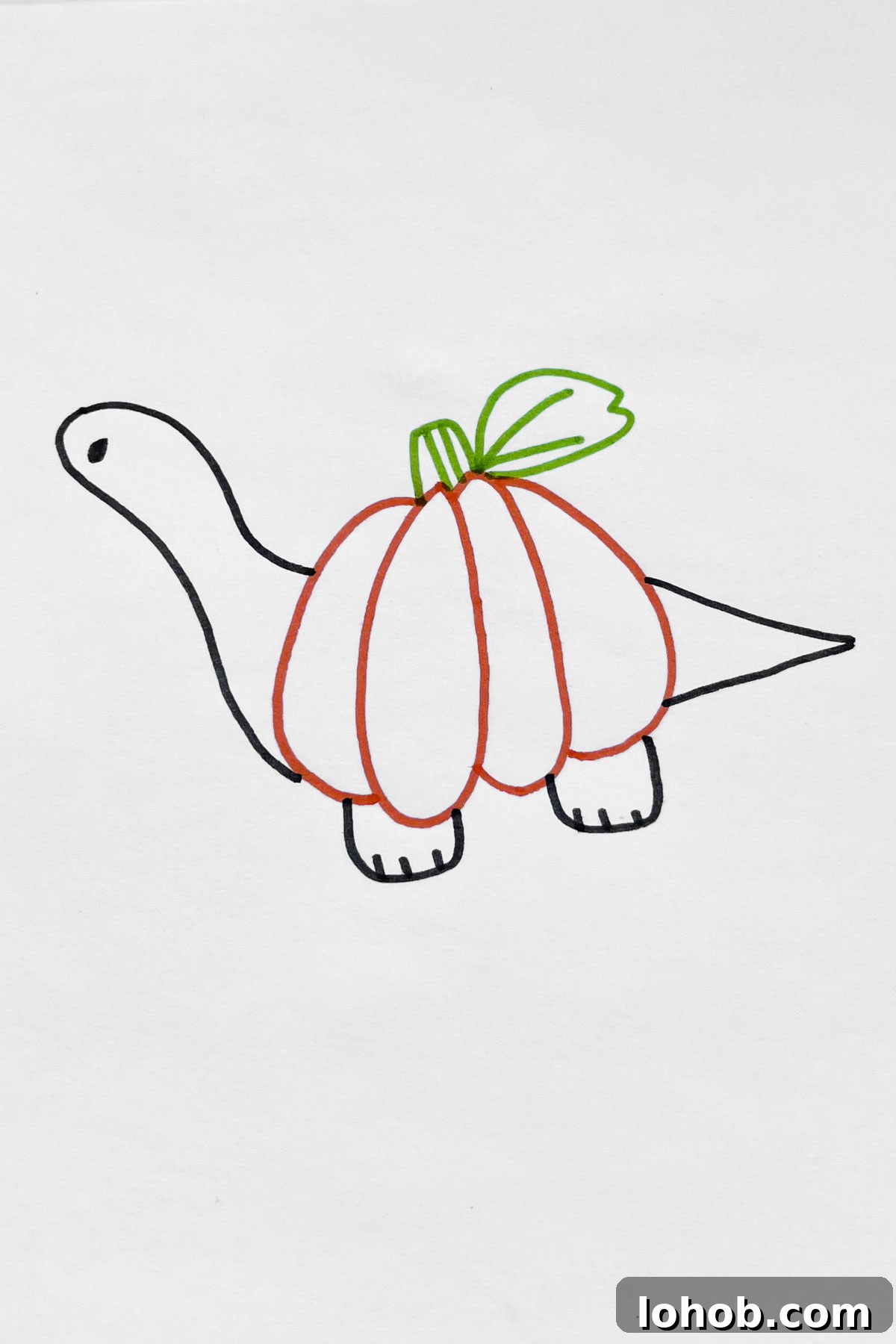 31 Adorable Dinosaur Drawing Ideas for Cute Sketches 23 Trick-or-Treating Dinosaur