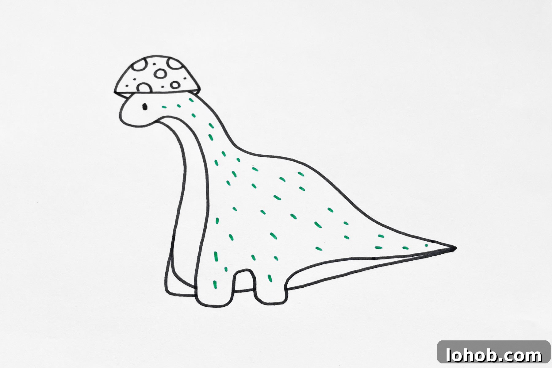 31 Adorable Dinosaur Drawing Ideas for Cute Sketches 24 Funghi Dinosaur drawing