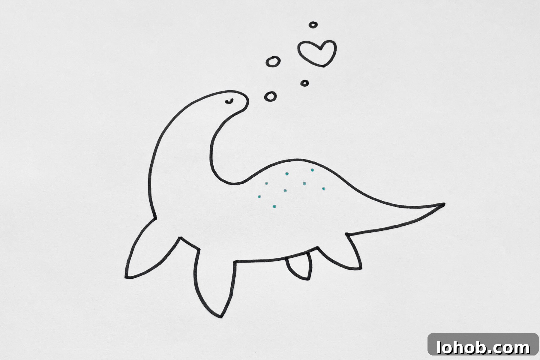31 Adorable Dinosaur Drawing Ideas for Cute Sketches 25 Sea Dinosaur/Loch Ness drawing