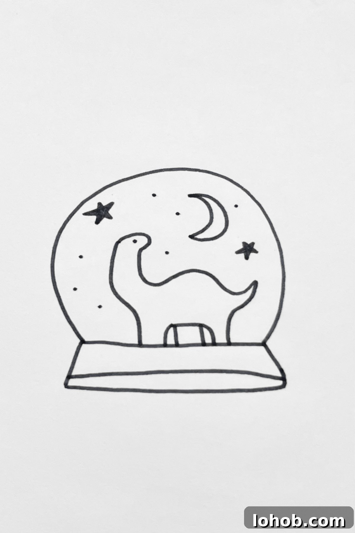 31 Adorable Dinosaur Drawing Ideas for Cute Sketches 31 Dinosaur Snow Globe drawing