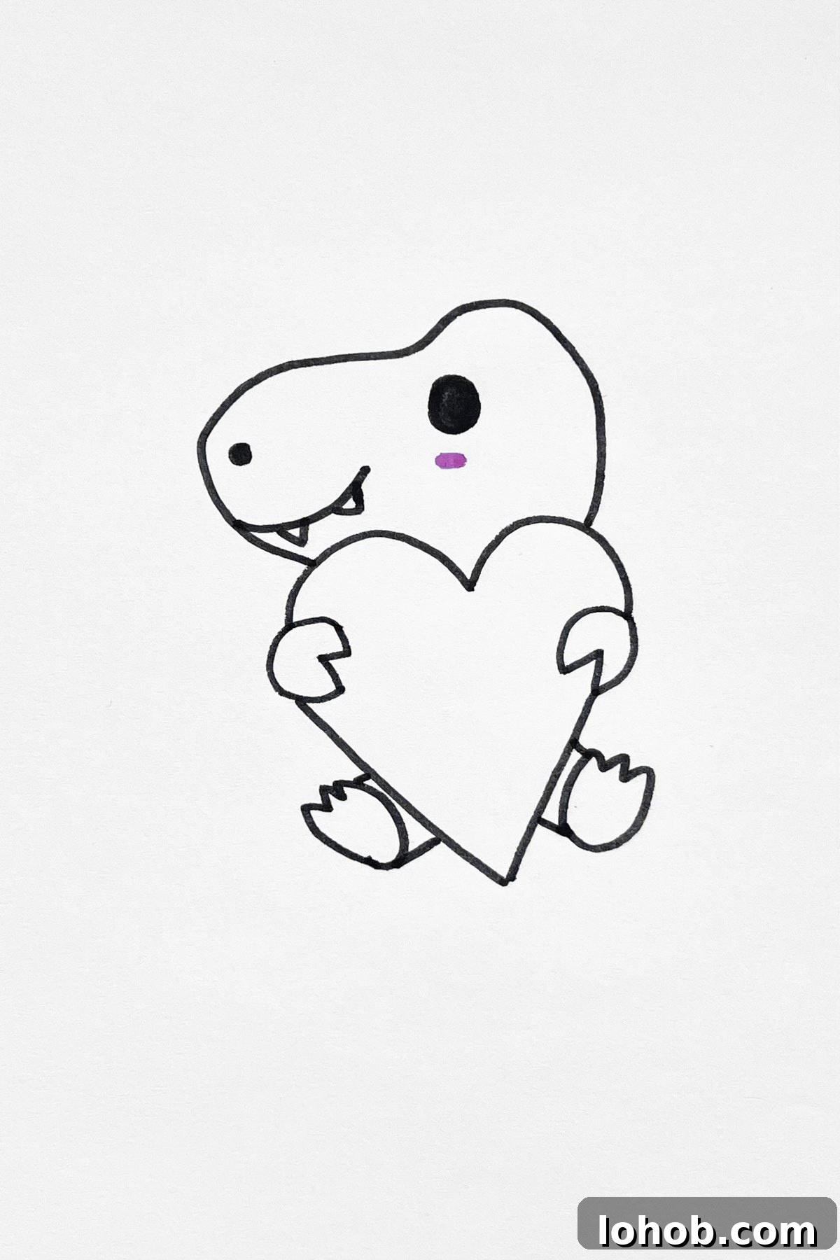 31 Adorable Dinosaur Drawing Ideas for Cute Sketches 5 Lovely Little Dinosaur drawing