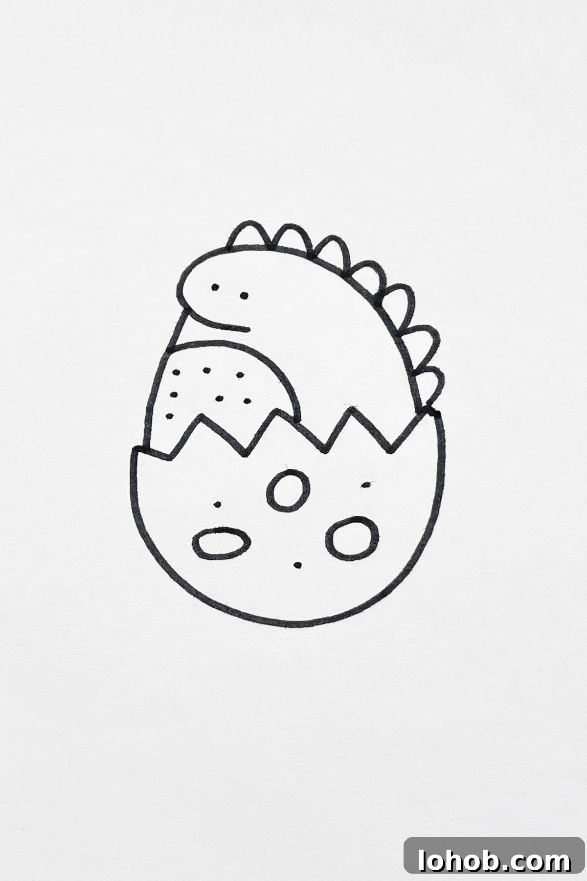 31 Adorable Dinosaur Drawing Ideas for Cute Sketches 9 Hatching Dinosaur drawing