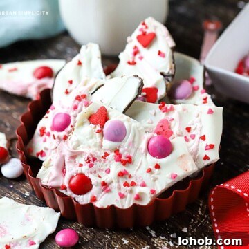 Valentine's Day Chocolate Bark Recipe 9 Valentine's Day Bark is a red dish