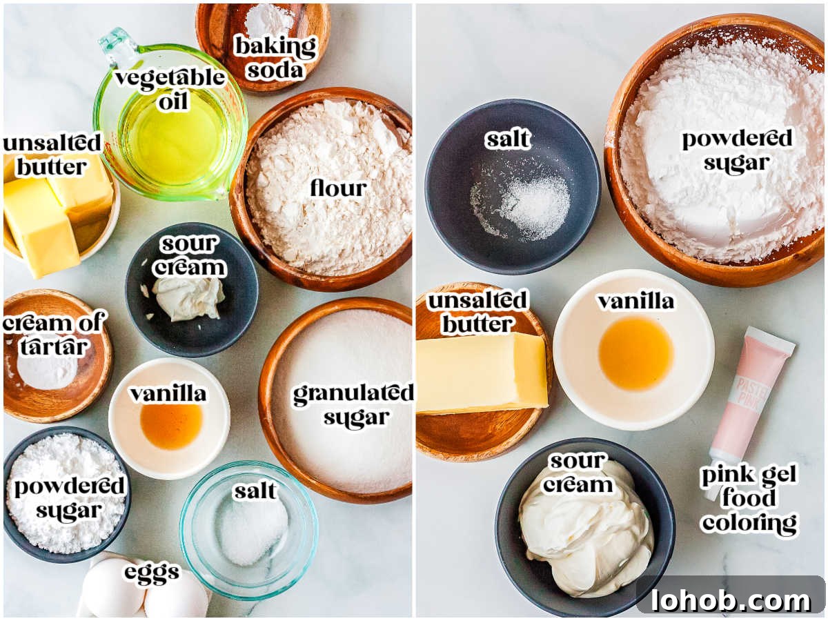 All of the recipe ingredients with text overlay labeling each.