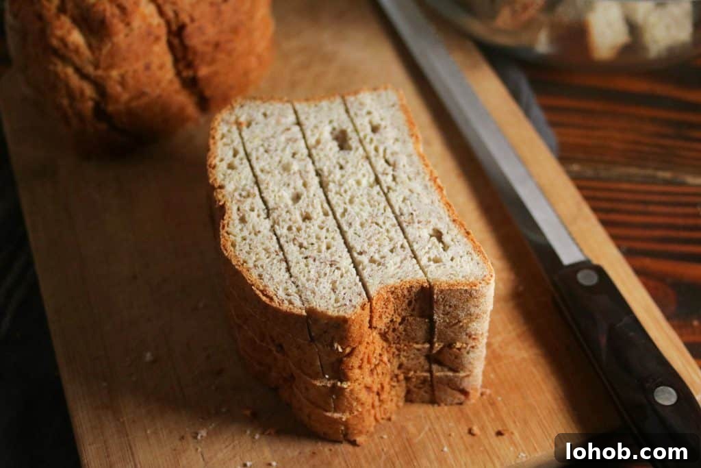 cutting gluten free bread for croutons
