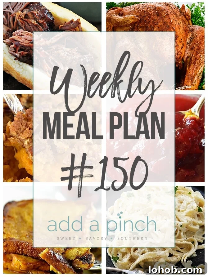 Week 150 Meal Plan with Complete Shopping List 2 Weekly Meal Plan #150 Collage