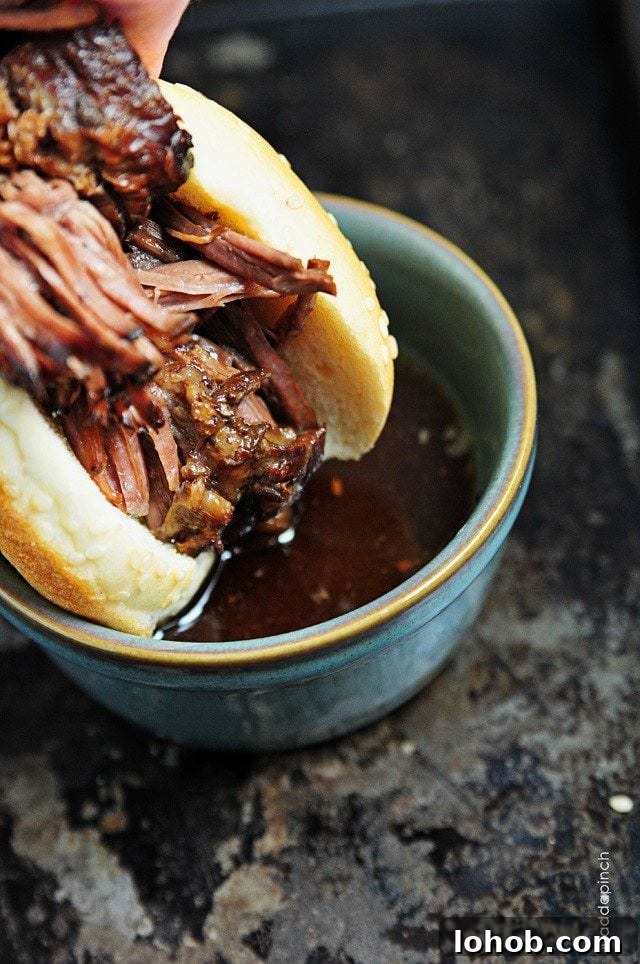 Week 150 Meal Plan with Complete Shopping List 3 Balsamic Beef French Dip Sandwiches from addapinch.com