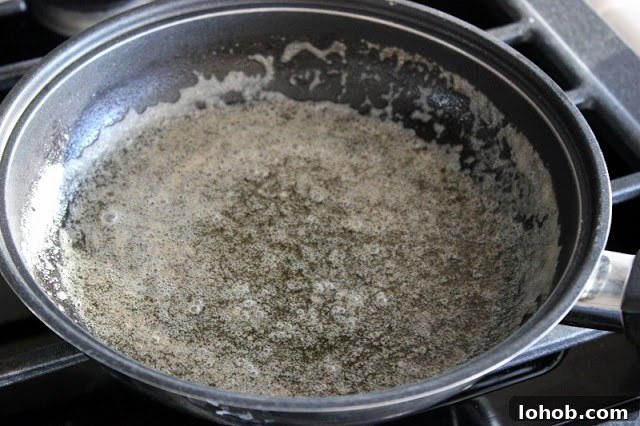 brown butter in pan